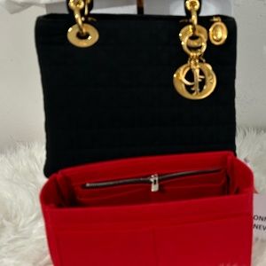 🔵SOLD LOCALLY🔵Black Lady Dior Vintage Cannage Nylon with gold hardware